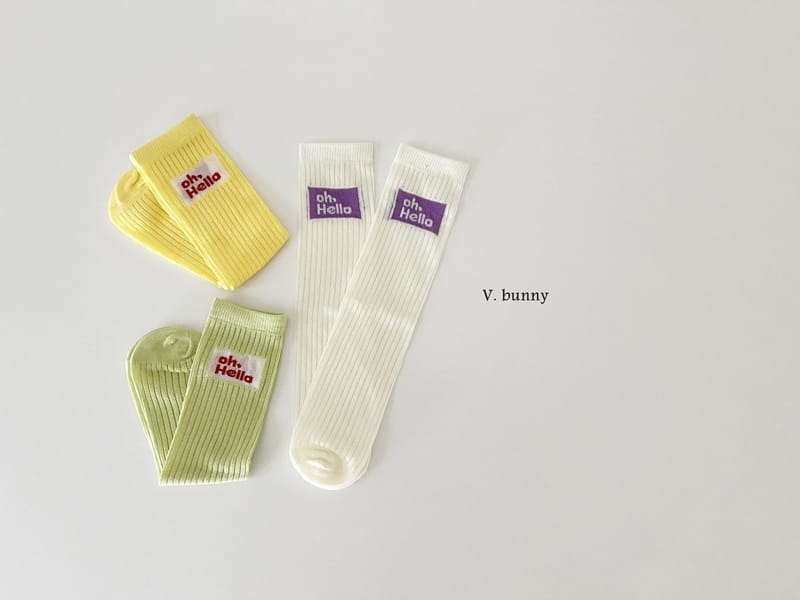 V Bunny - Korean Children Fashion - #kidsstore - Oh Hello Socks Set - 10