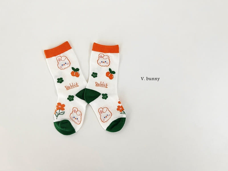 V Bunny - Korean Children Fashion - #kidsstore - Cherry Rabbit Socks Set - 3