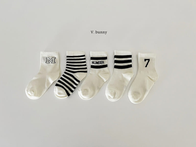 V Bunny - Korean Children Fashion - #kidsstore - Seven Socks Set