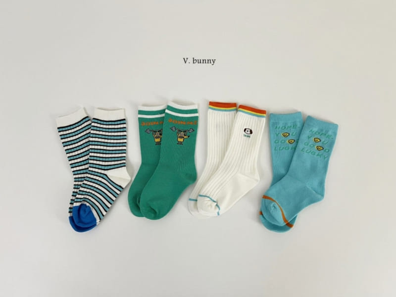 V Bunny - Korean Children Fashion - #kidzfashiontrend - Join Socks Set - 8