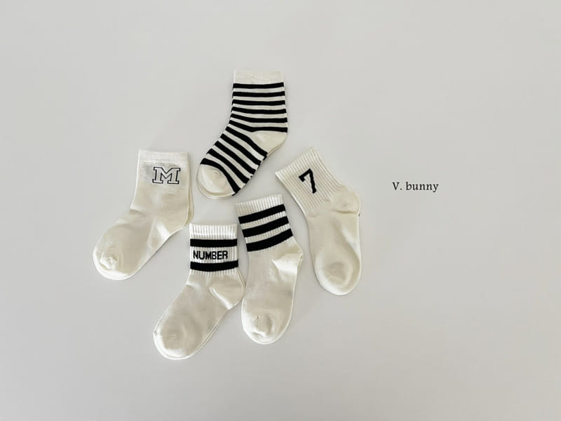 V Bunny - Korean Children Fashion - #kidzfashiontrend - Seven Socks Set - 2