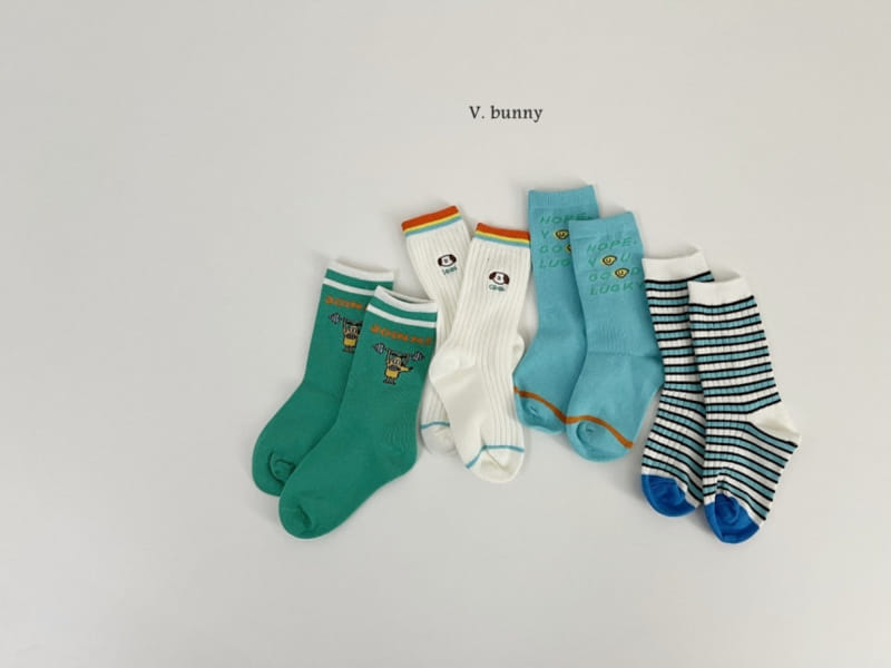 V Bunny - Korean Children Fashion - #littlefashionista - Join Socks Set - 10