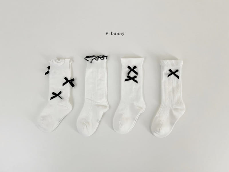 V Bunny - Korean Children Fashion - #magicofchildhood - Point Ribbon Socks Set - 2