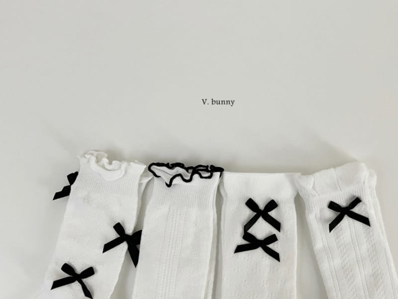 V Bunny - Korean Children Fashion - #minifashionista - Point Ribbon Socks Set - 3