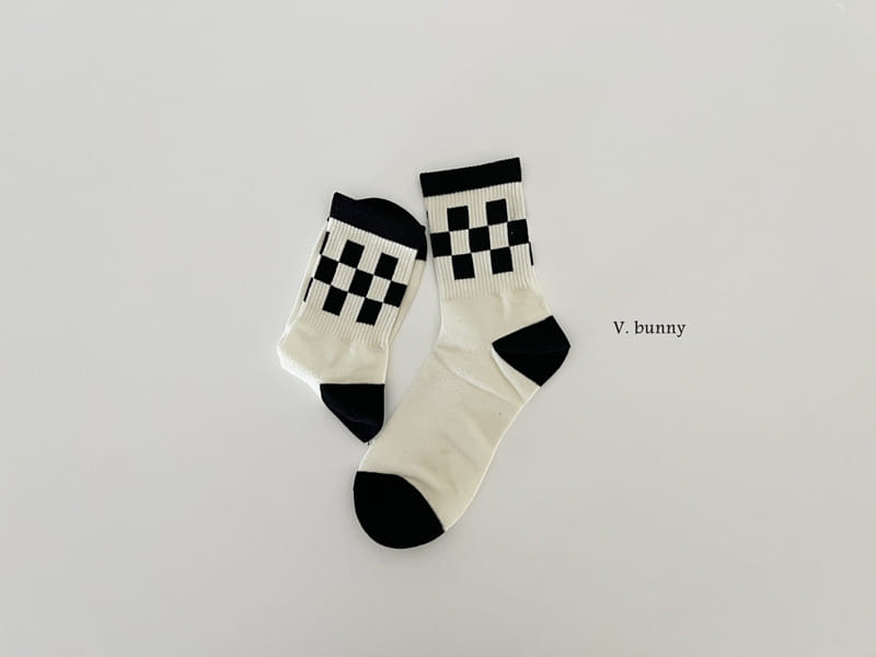 V Bunny - Korean Children Fashion - #minifashionista - Pi Check Socks Set - 7