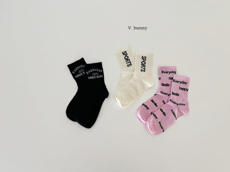 V Bunny - Korean Children Fashion - #minifashionista - Every Day Socks Set - 10