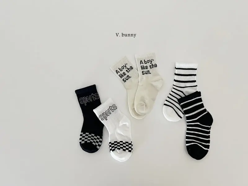 V Bunny - Korean Children Fashion - #minifashionista - A Boy Socks Set - 9