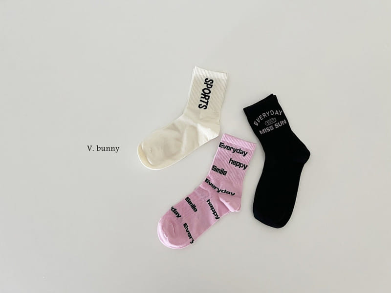 V Bunny - Korean Children Fashion - #prettylittlegirls - Every Day Socks Set - 11