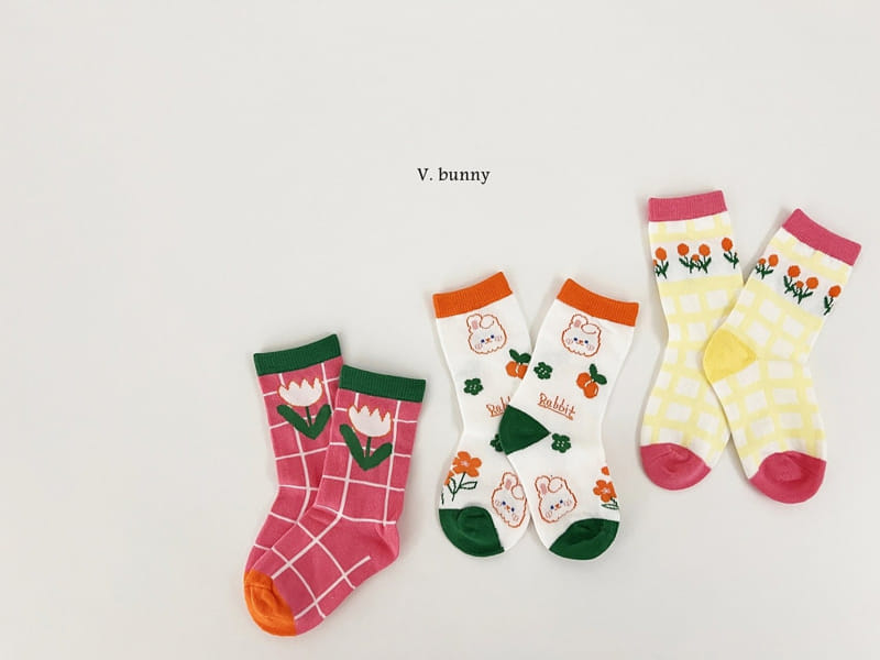 V Bunny - Korean Children Fashion - #prettylittlegirls - Cherry Rabbit Socks Set - 9