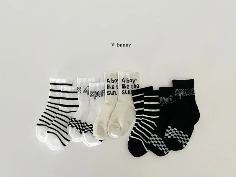 V Bunny - Korean Children Fashion - #todddlerfashion - A Boy Socks Set - 11