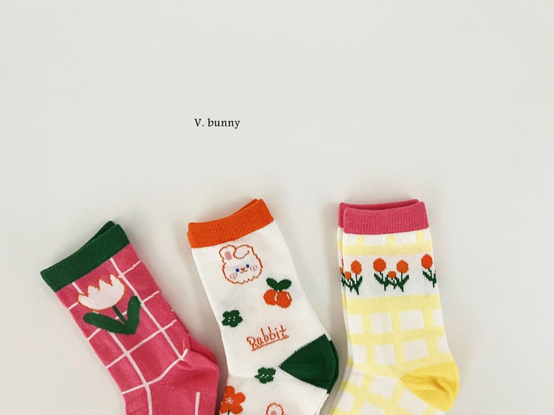 V Bunny - Korean Children Fashion - #todddlerfashion - Cherry Rabbit Socks Set - 10