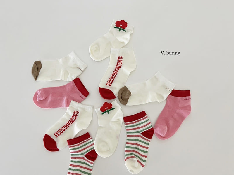 V Bunny - Korean Children Fashion - #toddlerclothing - Sun Socks Set - 10