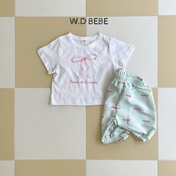 Woodie - Korean Baby Fashion - #babygirlfashion - Ribbon Top Bottom Set - 6