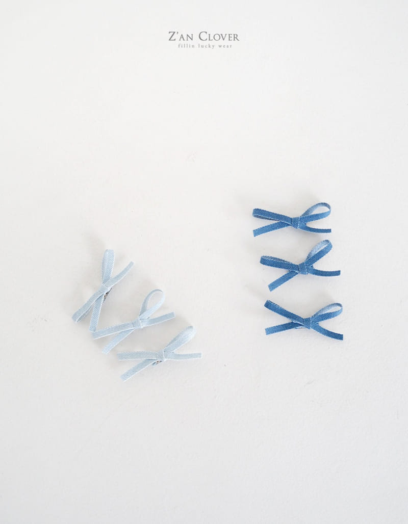 Zan Clover - Korean Children Fashion - #discoveringself - Denim Ribbon Pin Set - 2