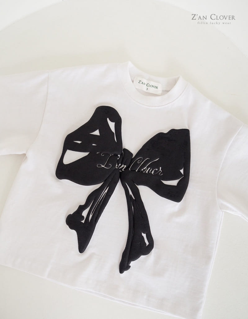 Zan Clover - Korean Children Fashion - #kidsshorts - Volume Ribbon Tee - 3