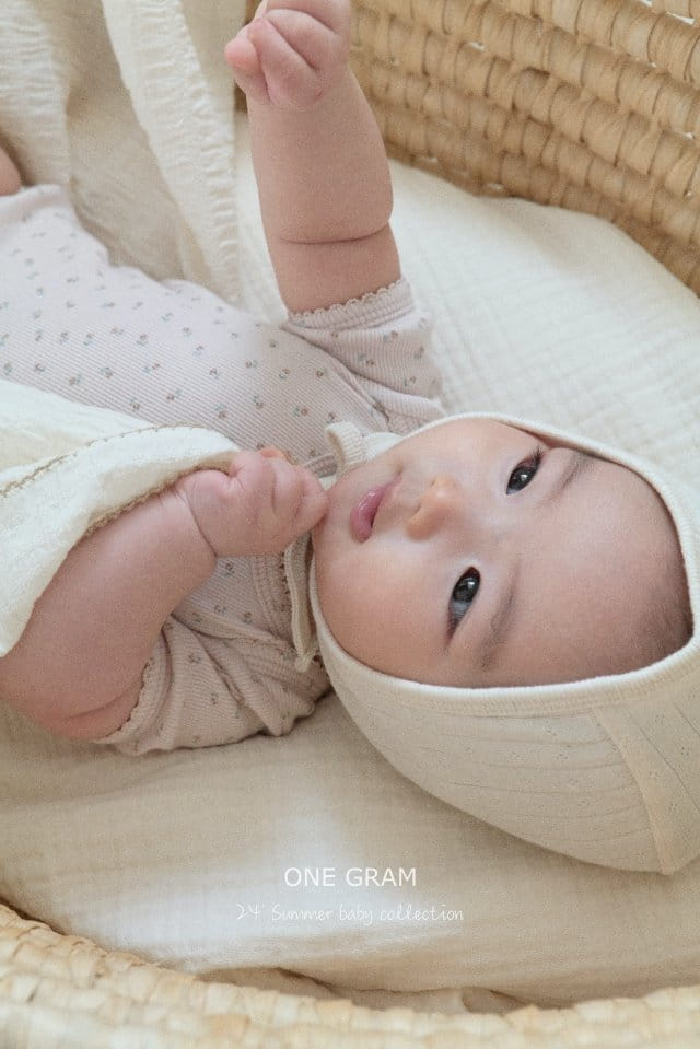 1 Gram - Korean Baby Fashion - #babyboutique - Helen Body Suit & Small Flower Bonnet 