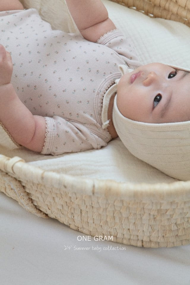 1 Gram - Korean Baby Fashion - #babyboutiqueclothing - Helen Body Suit & Small Flower Bonnet  - 3