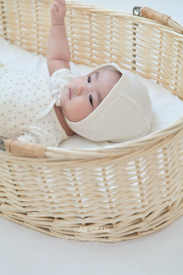 1 Gram - Korean Baby Fashion - #babygirlfashion - Helen Body Suit & Small Flower Bonnet  - 7