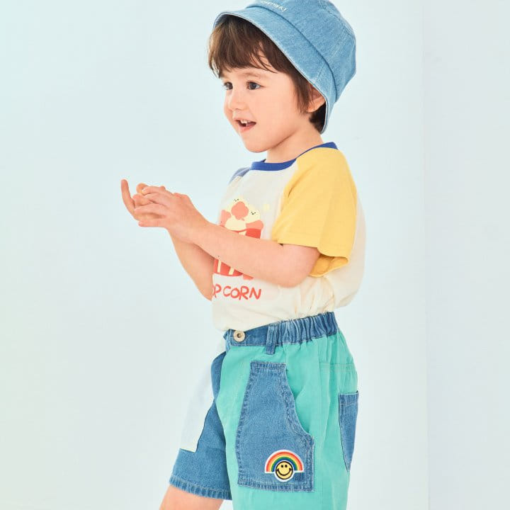 1St Blue - Korean Children Fashion - #Kfashion4kids - Half Half Denim Pants - 4