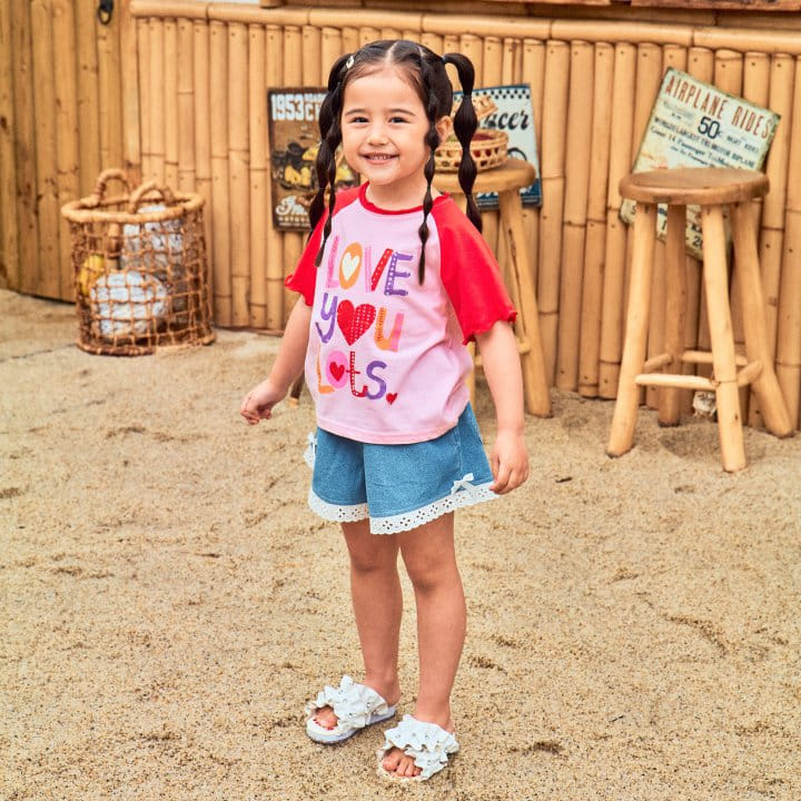 1St Blue - Korean Children Fashion - #littlefashionista - Denim Lace Skirt Pants - 4