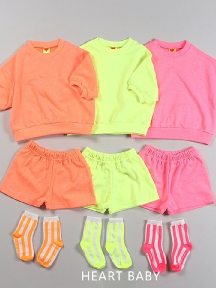 Neon Crayon Short Sleeve Top Bottom Set