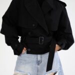 Oversized Cropped Trench Coat