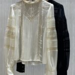 M Pintuck Embroidery Blouse