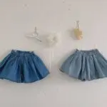 Denim Wrinkle Skirt Pants