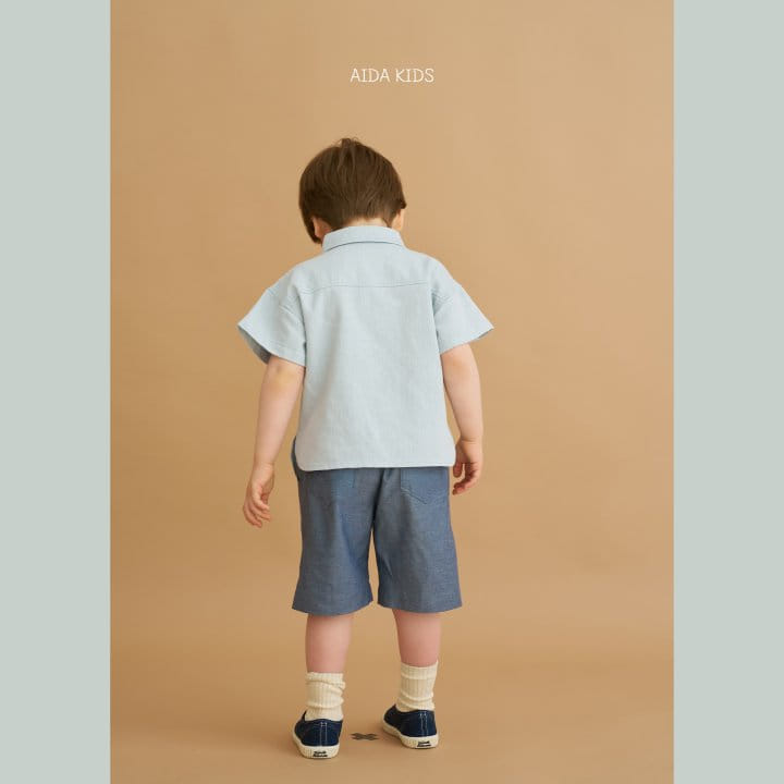 Aida - Korean Children Fashion - #Kfashion4kids - Washed Denim Short Sleeve Shirt - 8