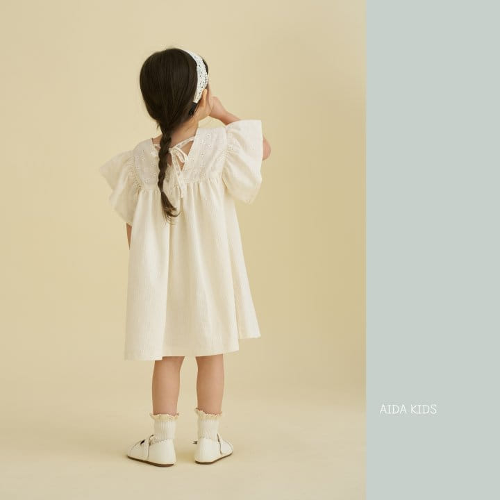 Aida - Korean Children Fashion - #Kfashion4kids - Mini Embroidery Collar One-Piece - 7