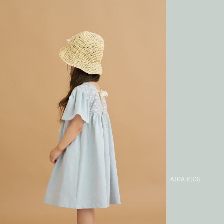 Aida - Korean Children Fashion - #Kfashion4kids - Denim Embroidery One-Piece - 6