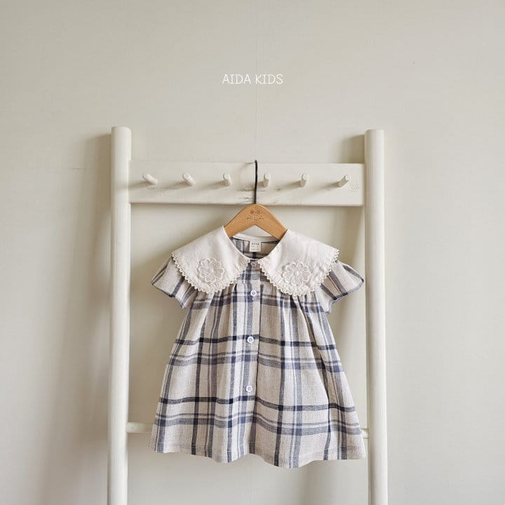 Aida - Korean Children Fashion - #Kfashion4kids - Check Cotton linen One-Piece - 5