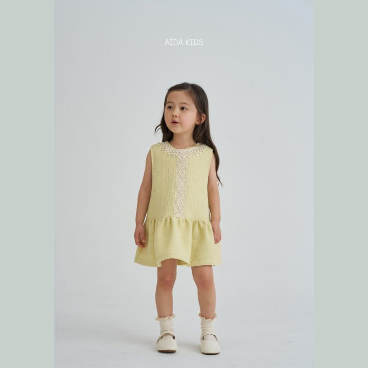 Aida - Korean Children Fashion - #prettylittlegirls - Lemon Tweed One-Piece - 4