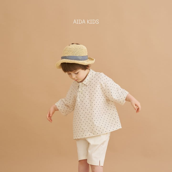 Aida - Korean Children Fashion - #childofig - Dot Boxy Shirt