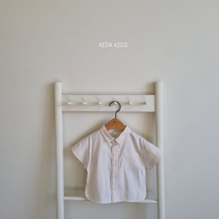 Aida - Korean Children Fashion - #childrensboutique - Washed Cotton Short Sleeve Shirt - 11