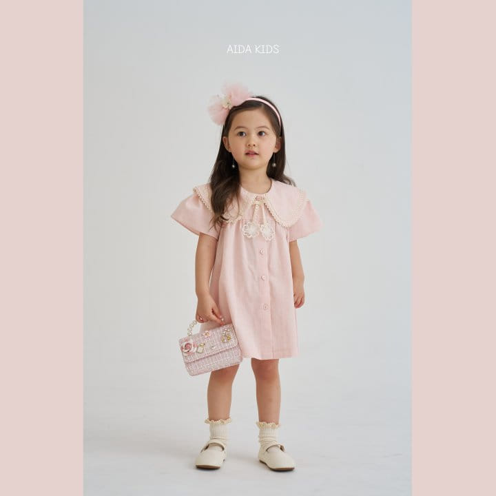 Aida - Korean Children Fashion - #designkidswear - Pink Sarah Bubble  One-Piece - 2