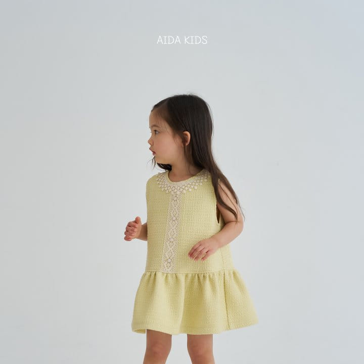 Aida - Korean Children Fashion - #designkidswear - Lemon Tweed One-Piece - 7