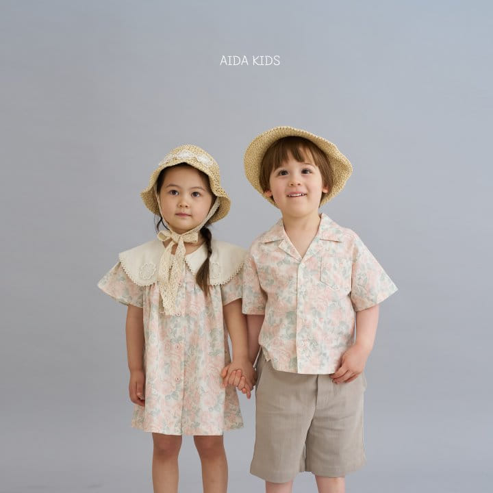 Aida - Korean Children Fashion - #discoveringself - Rose Collar Short Sleeve Shirt - 2