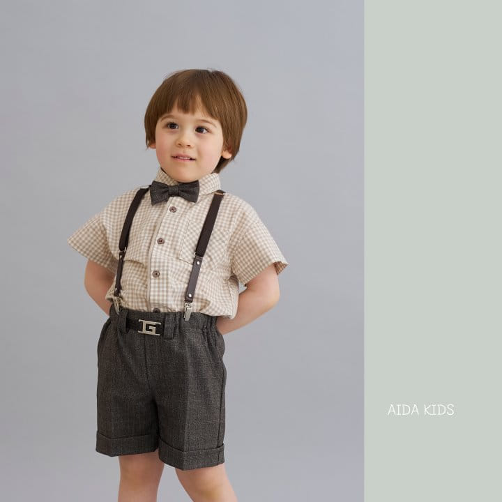 Aida - Korean Children Fashion - #discoveringself - New Check Short Sleeve Shirt