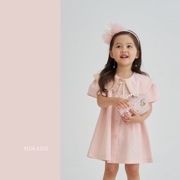 Aida - Korean Children Fashion - #discoveringself - Pink Sarah Bubble  One-Piece - 3