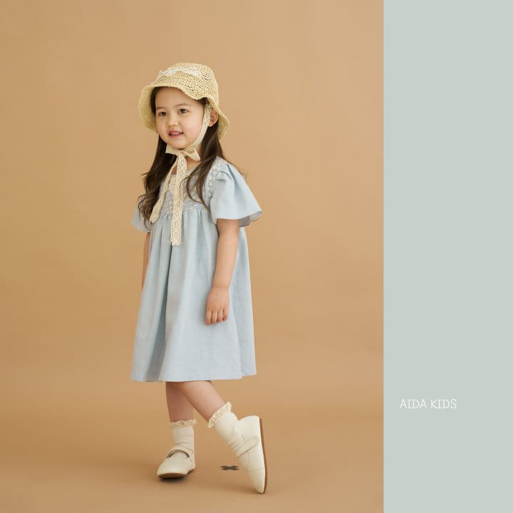 Aida - Korean Children Fashion - #discoveringself - Denim Embroidery One-Piece