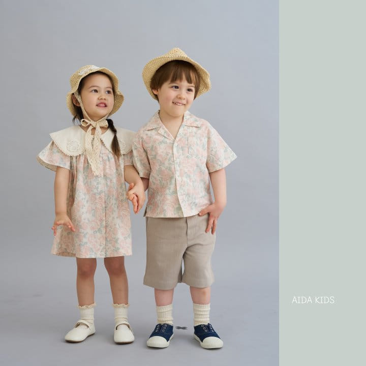 Aida - Korean Children Fashion - #fashionkids - Rose Collar Short Sleeve Shirt - 3