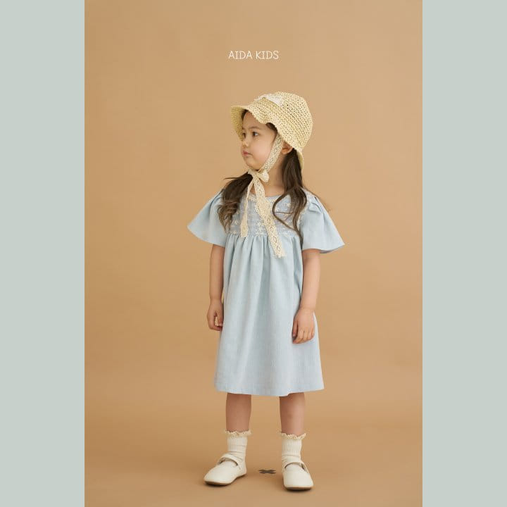 Aida - Korean Children Fashion - #fashionkids - Denim Embroidery One-Piece - 2