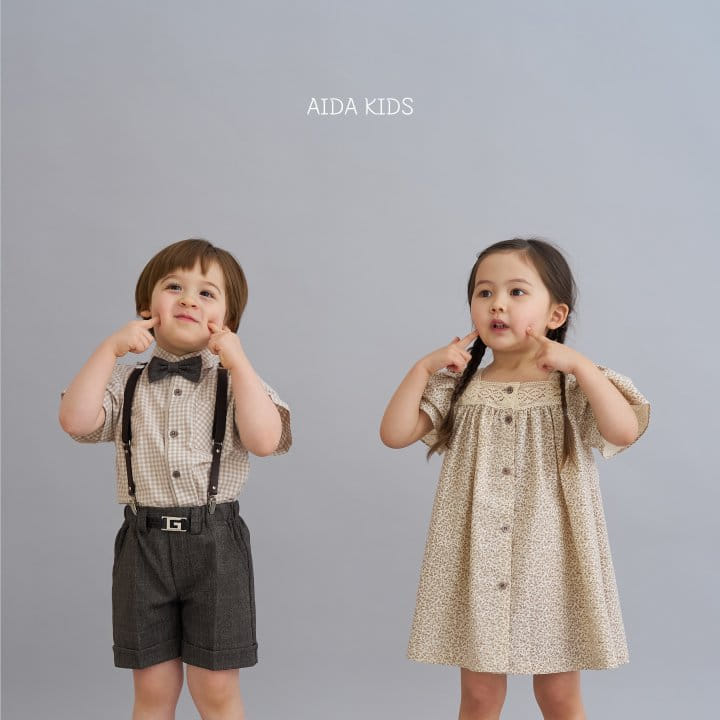 Aida - Korean Children Fashion - #kidsshorts - New Check Short Sleeve Shirt - 3