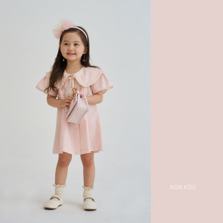 Aida - Korean Children Fashion - #kidsshorts - Pink Sarah Bubble  One-Piece - 5