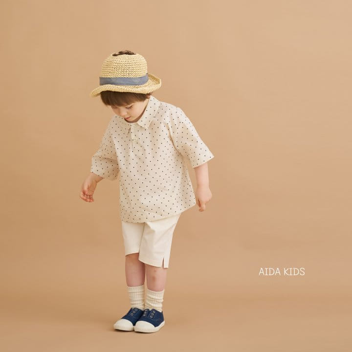 Aida - Korean Children Fashion - #kidsshorts - Dot Boxy Shirt - 6