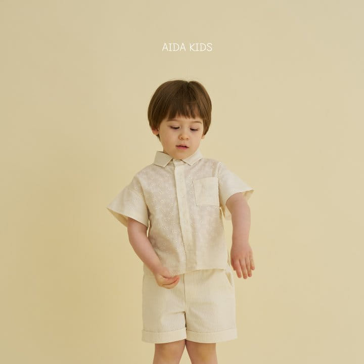 Aida - Korean Children Fashion - #kidzfashiontrend - Punching Embroidery Shirt - 2