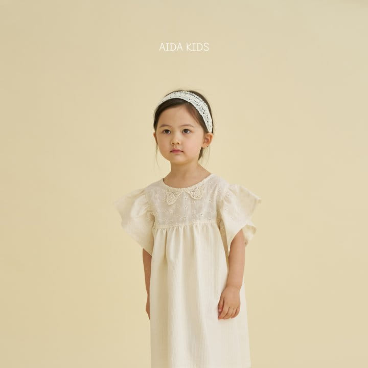 Aida - Korean Children Fashion - #kidzfashiontrend - Mini Embroidery Collar One-Piece - 6