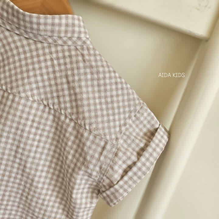 Aida - Korean Children Fashion - #littlefashionista - New Check Short Sleeve Shirt - 7