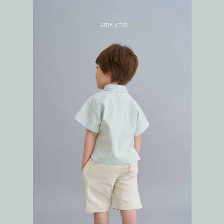 Aida - Korean Children Fashion - #littlefashionista - Washed Cotton Short Sleeve Shirt - 5